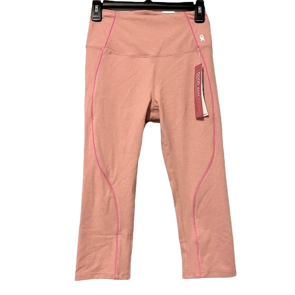 NWT Good American The Electric Feel Crop Legging size 1 Small Pink - Picture 4 of 11
